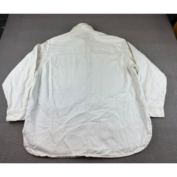 Lee x H&M Men’s Ecru Denim Chore Shirt Jacket Size M Workwear Overshirt Pockets - Picture 2 of 16